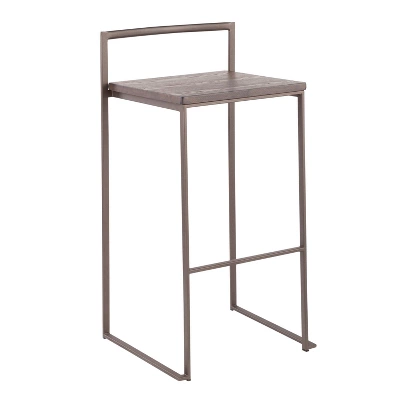 Set Of 2 Fuji Industrial Stackable Barstools - LumiSource