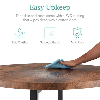 Best Choice Products 5-Piece Modern Round Counter Height Dining Set W/ 4 Chairs, 1.5in Thick Table - Image 4