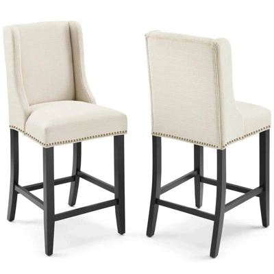 Set Of 2 Baron Counter Height Barstool Upholstered Fabric - Modway - Image 7