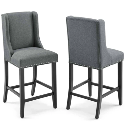 Set Of 2 Baron Counter Height Barstool Upholstered Fabric - Modway - Image 8