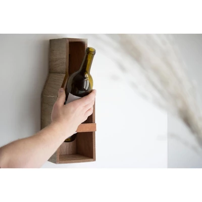 Single Bottle Rustic White Wood Wall Mount Wine Rack - Foreside Home & Garden - Image 7