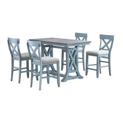 Skye II Counter Height Dining Table Blue - Treasure Trove Accents - Image 2