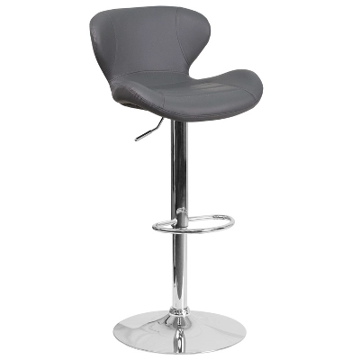 Flash Furniture Contemporary Adjustable Height Barstool With Curved Back And Chrome Base - Image 16