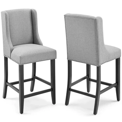 Set Of 2 Baron Counter Height Barstool Upholstered Fabric - Modway - Image 9