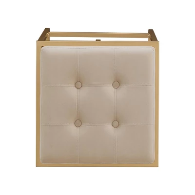 24" Set Of 2 Ervyn Gold Finish Velvet Button Tufted Counter Height Chairs - Inspire Q - Image 6