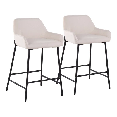 Set Of 2 Daniella Metal/Polyester Counter Height Barstools - LumiSource - Image 11