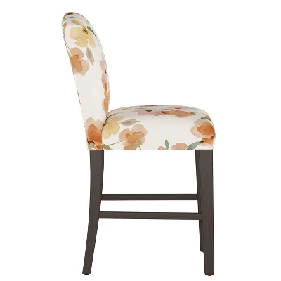 Alex Camel Back Counter Height Barstool With Botanical Print - Skyline Furniture - Image 2