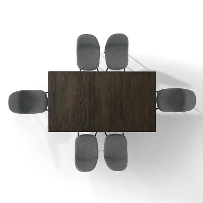 7pc Hayden Extendable Dining Set With Weston Chairs Distressed Gray/Slate - Crosley - Image 9