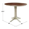 36" Magnolia Round Top Counter Height Dining Table With 12" Leaf - International Concepts