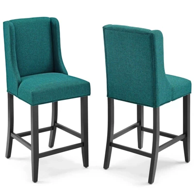 Set Of 2 Baron Counter Height Barstool Upholstered Fabric - Modway - Image 10