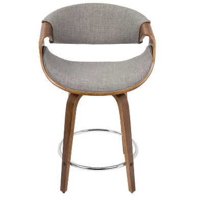 Set Of 2 Curvini Mid-Century Modern Counter Height Barstools - LumiSource - Image 6