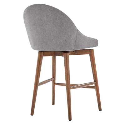 Set Of 2 24" Conrad Walnut Danish Modern Swivel Counter Chair - Inspire Q - Image 4