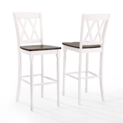 Set Of 2 Shelby Barstools Distressed White - Crosley