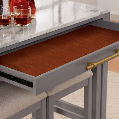 39" Gardenside Rectangle Nested Counter Height Dining Tables White/Light Gray - HOMES: Inside + Out - Image 3