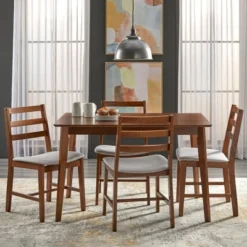 5pc Charlie Dining Set Walnut - Buylateral