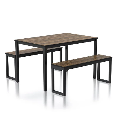 3pc Killucan Dining Table Set With 2 Benches - MiBasics - Image 7