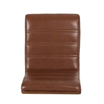 2pc Hargis Mid Century Modern Channel Stitch Bentwood Swivel Counter Height Barstools - Christopher Knight Home - Image 5