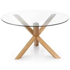 48" Wilford Round Dining Table Natural/Oak - Poly And Bark