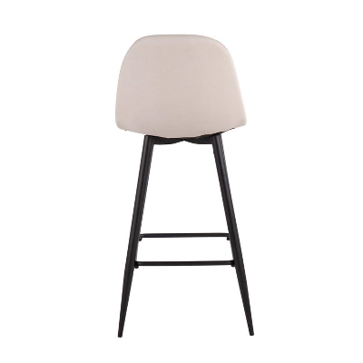 Set Of 2 Pebble Metal Polyester Barstools - Lumisource - Image 4