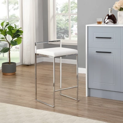 25.25" Lillian Upholstered Counter Height Barstool - Carolina Chair & Table