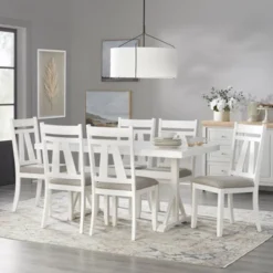 7pc Miller Rectangular Dining Set White - Lifestorey