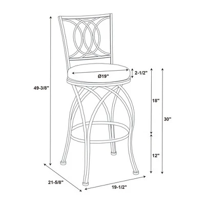 30" Dana Big And Tall Metal Crossed Legs Barstool - Powell Company - Image 9
