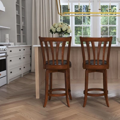 25.5" Savana Swivel Counter Height Barstool Cherry/Black - Hillsdale Furniture - Image 11