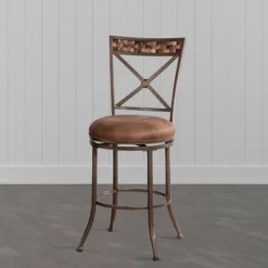 Compton Swivel Counter Height Barstool Brown - Hillsdale Furniture