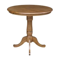 36" Round Top Pedestal Table - Pecan - International Concepts
