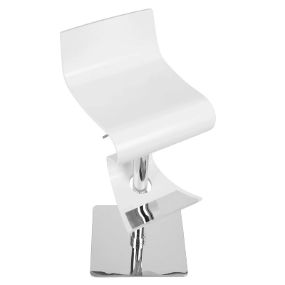 Viva Contemporary Adjustable Barstool Wood/White - LumiSource - Image 5