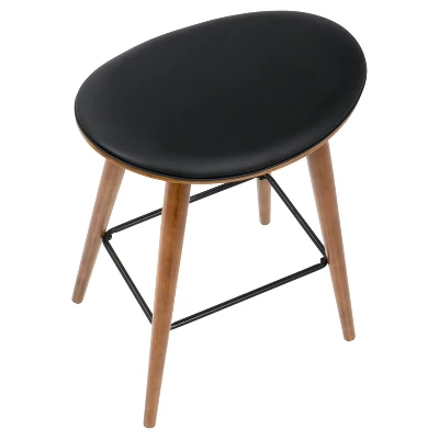 Set Of 2 26" Saddle Counter Height Barstools With Faux Leather - LumiSource - Image 5