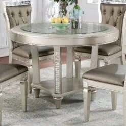 47" Jenra Round Dining Table Champagne - HOMES: Inside + Out