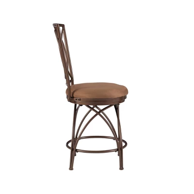 24.5" Dana Big & Tall Metal Crossed Legs Counter Height Barstool Bronze - Powell Company - Image 3