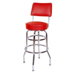 30" Floridian 2 Frame Back Rest Swivel Barstool Red - Richardson Seating