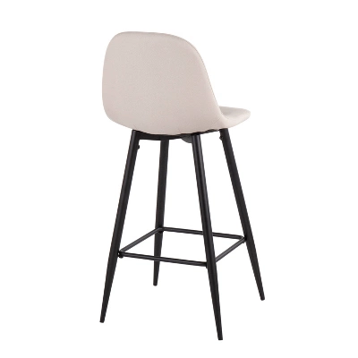 Set Of 2 Pebble Metal Polyester Barstools - Lumisource - Image 3