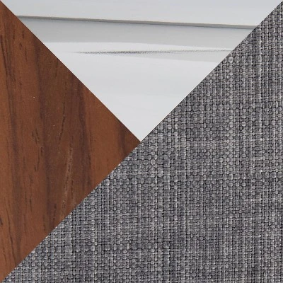 Set Of 2 Trevi Upholstered Barstools Gray/Walnut - Lumisource - Image 7