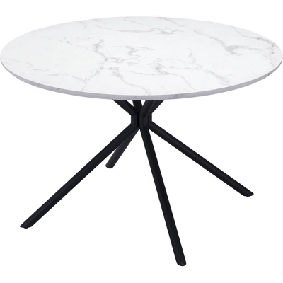 47.2" Lois Round Dining Table White - ZM Home - Image 3
