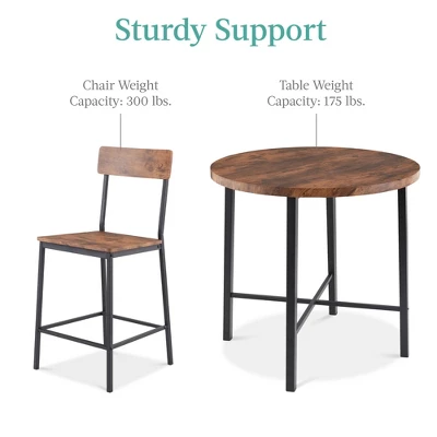 Best Choice Products 5-Piece Modern Round Counter Height Dining Set W/ 4 Chairs, 1.5in Thick Table - Image 5