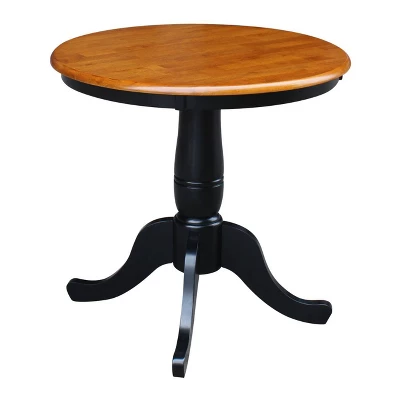 Set Of 3 30" Round Dining Table With 2 Back Chairs Black/Red - International Concepts - Image 2
