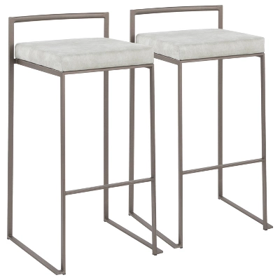 Set Of 2 Fuji Industrial Stackable Barstools - LumiSource - Image 9