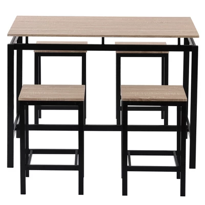 Modernluxe 5-Piece Kitchen Counter Height Table Set With 4 Chairs-Industrial - Image 5