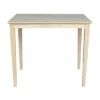 30" X 42" Solid Wood Counter Height Table Unfinished - International Concepts
