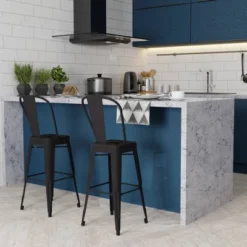 Set Of 2 24" Freya Metal Counter Height Barstools - WyndenHall