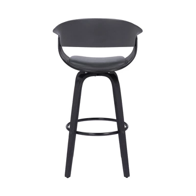 30" Julyssa Swivel Faux Leather Wood Counter Height Barstool - Armen Living - Image 4