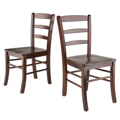 3pc Alamo Round Drop Leaf Dining Set With 2 Ladder Back Chairs Wood/Red - Winsome - Image 4
