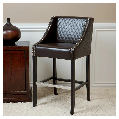 28" Milano Quilted Bonded Leather Barstool - Christopher Knight Home - Image 3