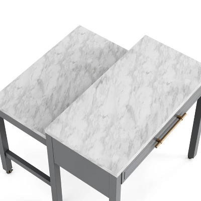 39" Gardenside Rectangle Nested Counter Height Dining Tables White/Light Gray - HOMES: Inside + Out - Image 6