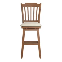 29" South Hill Slat Back Wood Swivel Height Barstool - Inspire Q