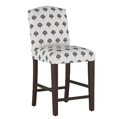 Alex Camel Back Counter Height Barstool With Botanical Print - Skyline Furniture - Image 8