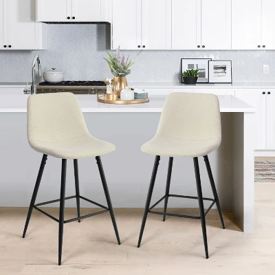 26" Bingo Black Leg With Upholstered Counter Height Stool (Set Of 2 ) -Maison Boucle - Image 9